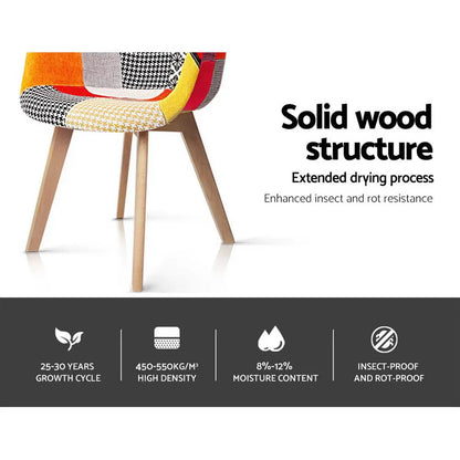 Dining Chairs Set of 4 Fabric Retro Replica Dsw