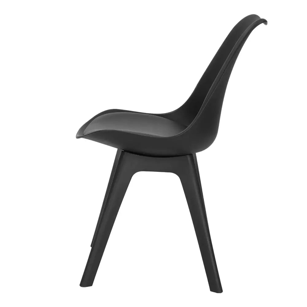 Dining Chairs Set of 4 Leather Plastic Dsw Replica Black