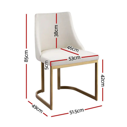 Dining Chairs Set of 4 Linen Fabric Frame Beige