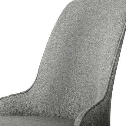 Dining Chairs Set of 4 Linen Fabric Grey