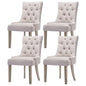 Dining Chairs Set of 4 Linen French Provincial Beige