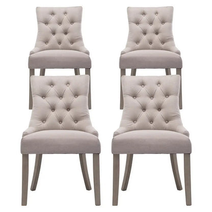Dining Chairs Set of 4 Linen French Provincial Beige