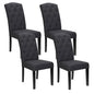 Dining Chairs Set of 4 Linen Parsons Chair Dark Grey