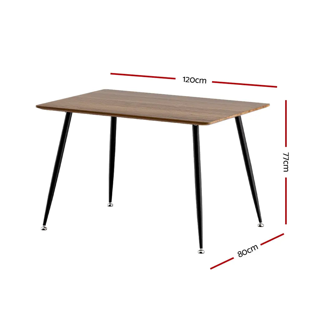 Dining Table 4 Seater Kitchen Cafe Wooden Rectangular 120cm