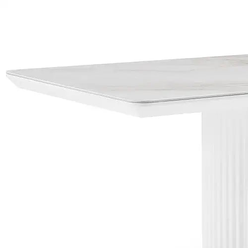 Dining Table Ceramic Top Mdf Stainless Steel Feet