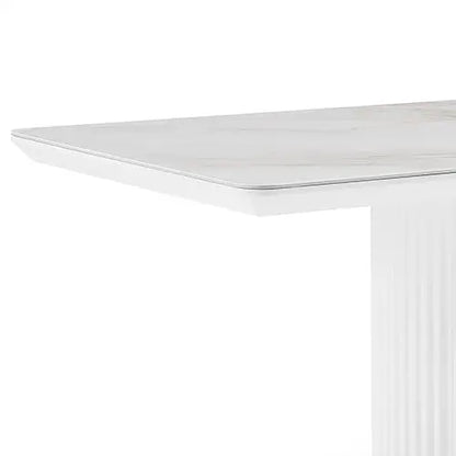 Dining Table Ceramic Top Mdf Stainless Steel Feet