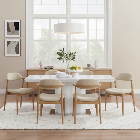 Dining Table Ceramic Top Mdf Stainless Steel Feet