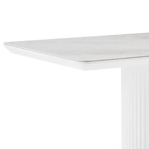 Dining Table Ceramic Top Mdf Stainless Steel Feet