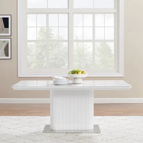 Dining Table Ceramic Top Mdf Stainless Steel Feet