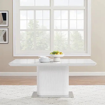 Dining Table Ceramic Top Mdf Stainless Steel Feet