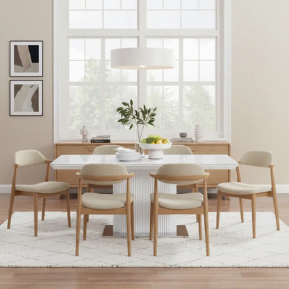 Dining Table Ceramic Top Mdf Stainless Steel Feet