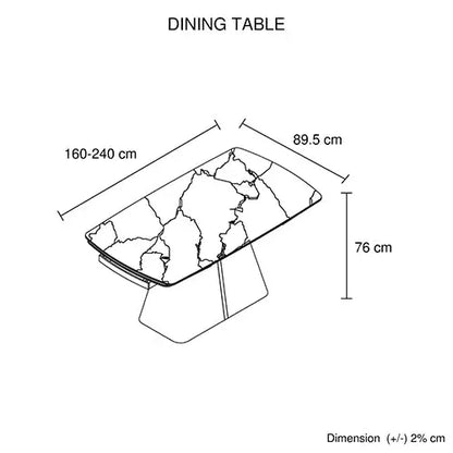 Dining Table Mdf Ceramic Glass Top Extendable Decorative Stripe