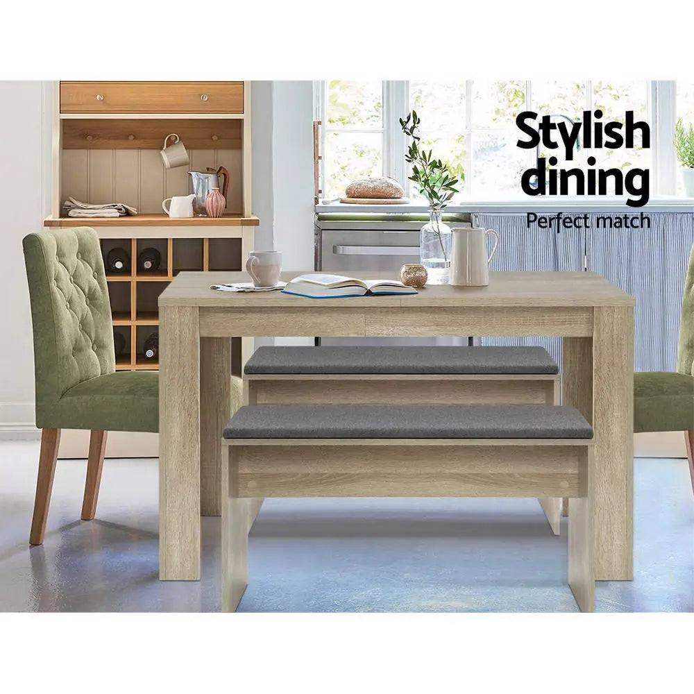 Dining Table Rectangular 4 Seater 120cm Oak Natu