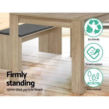 Dining Table Rectangular 4 Seater 120cm Oak Natu