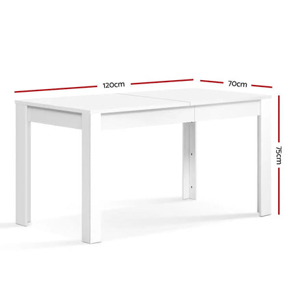 Dining Table Rectangular 4 Seater 120cm White Natu