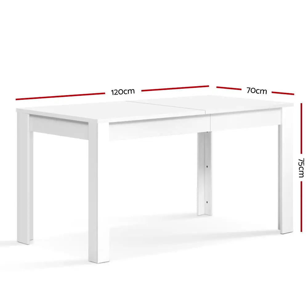 Dining Table Rectangular 4 Seater 120cm White Natu