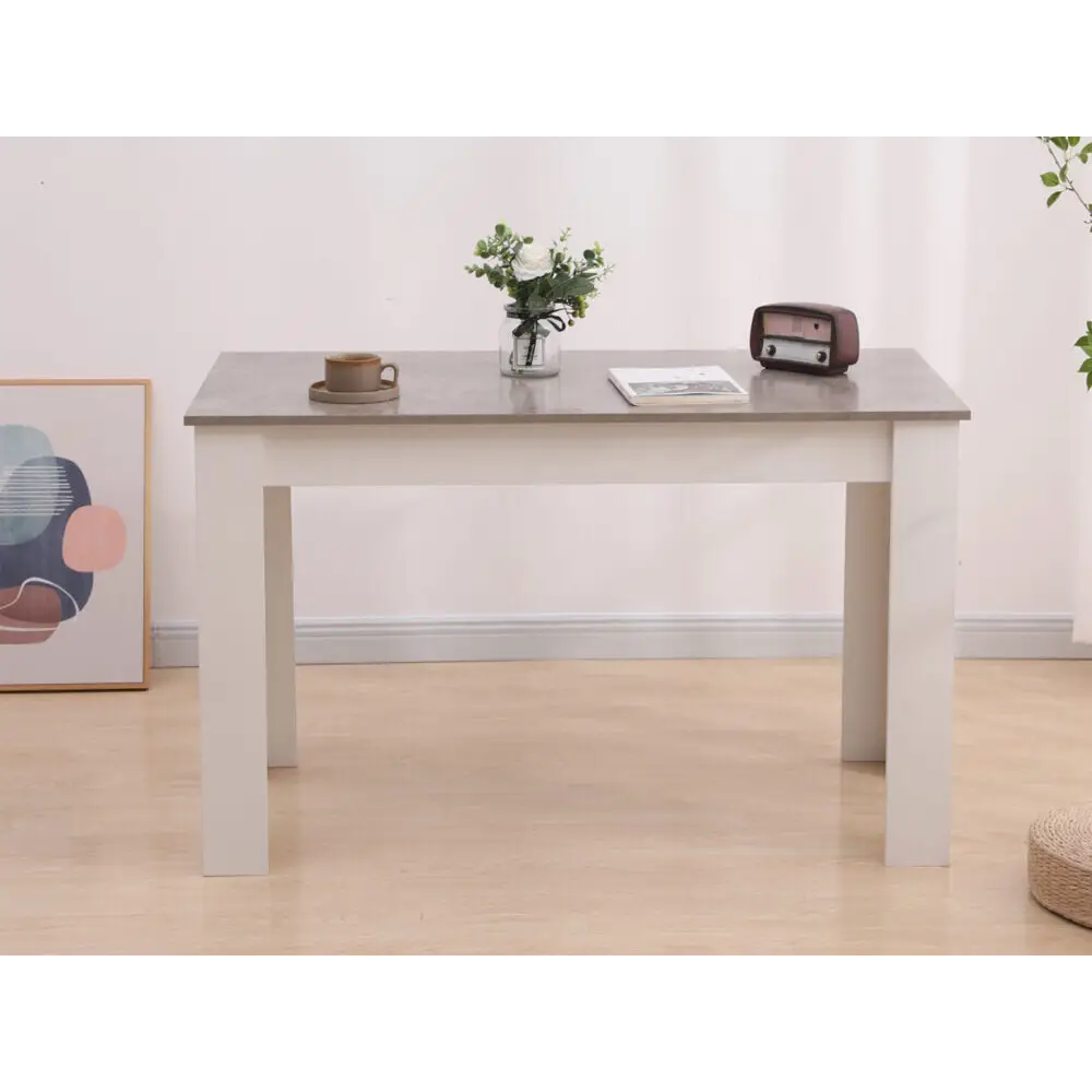 Dining Table Rectangular Wooden 120m-grey&white