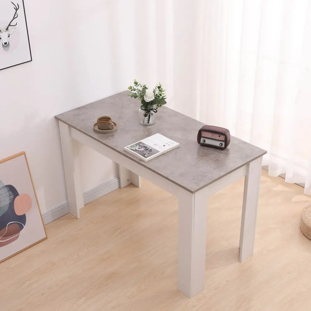 Dining Table Rectangular Wooden 120m-grey&white