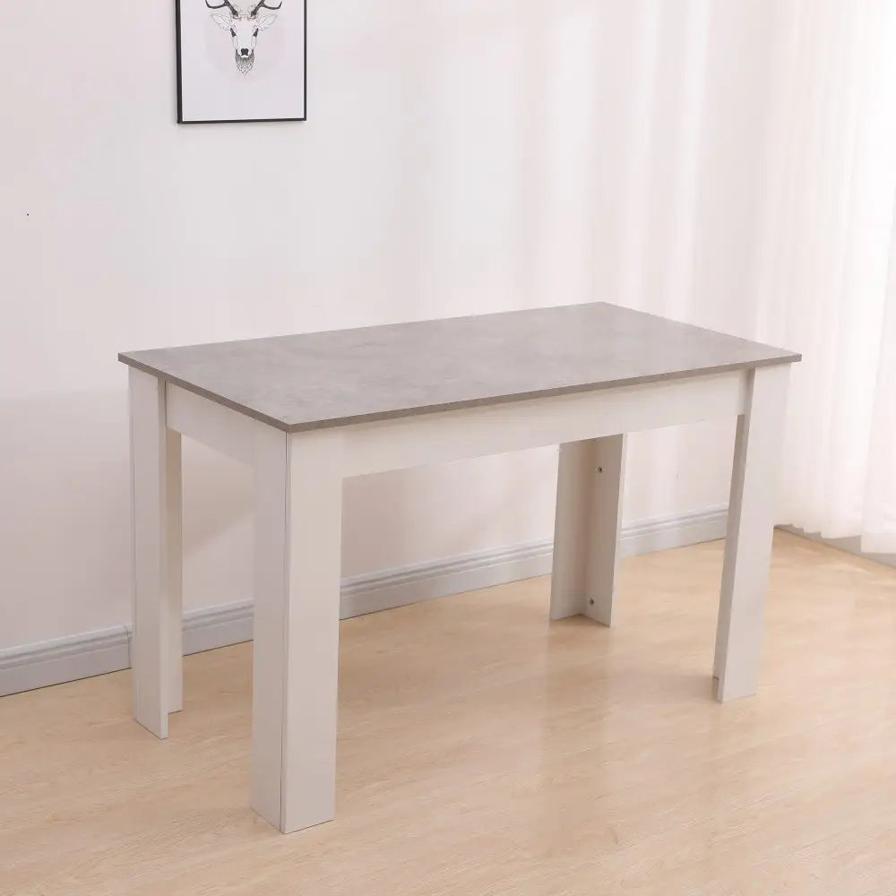 Dining Table Rectangular Wooden 120m-grey&white