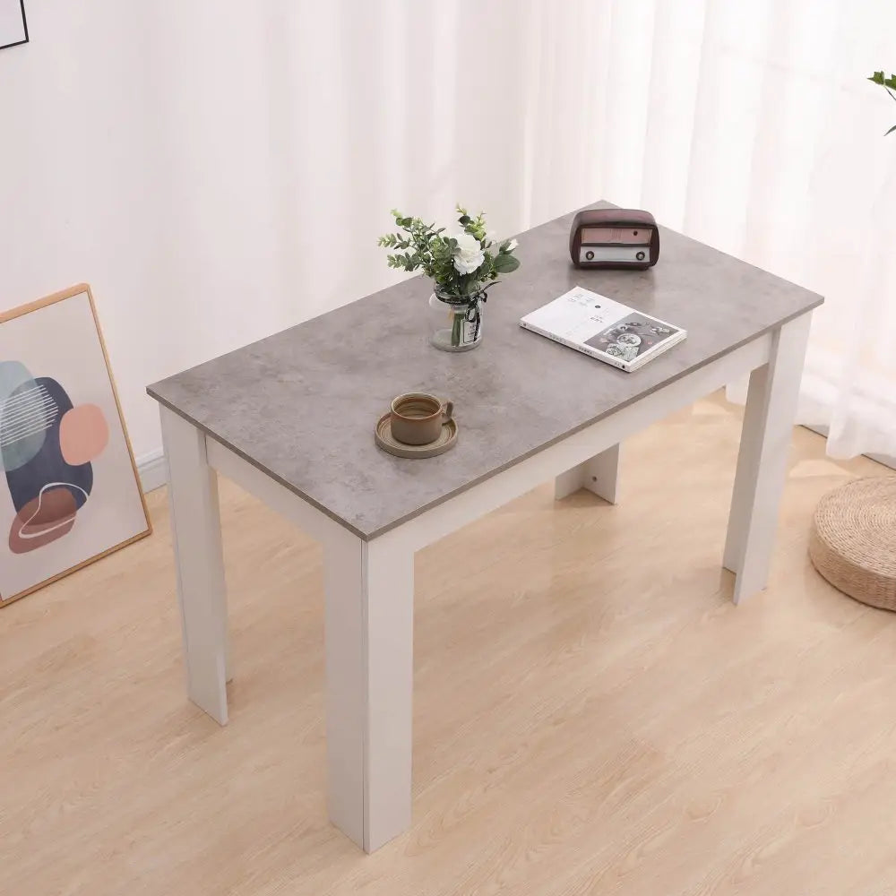 Dining Table Rectangular Wooden 120m-grey&white