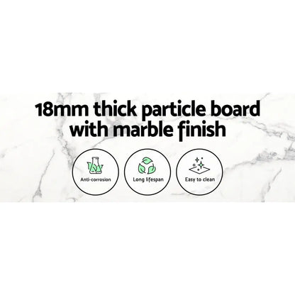 Dining Table Round Marble Effect 110cm
