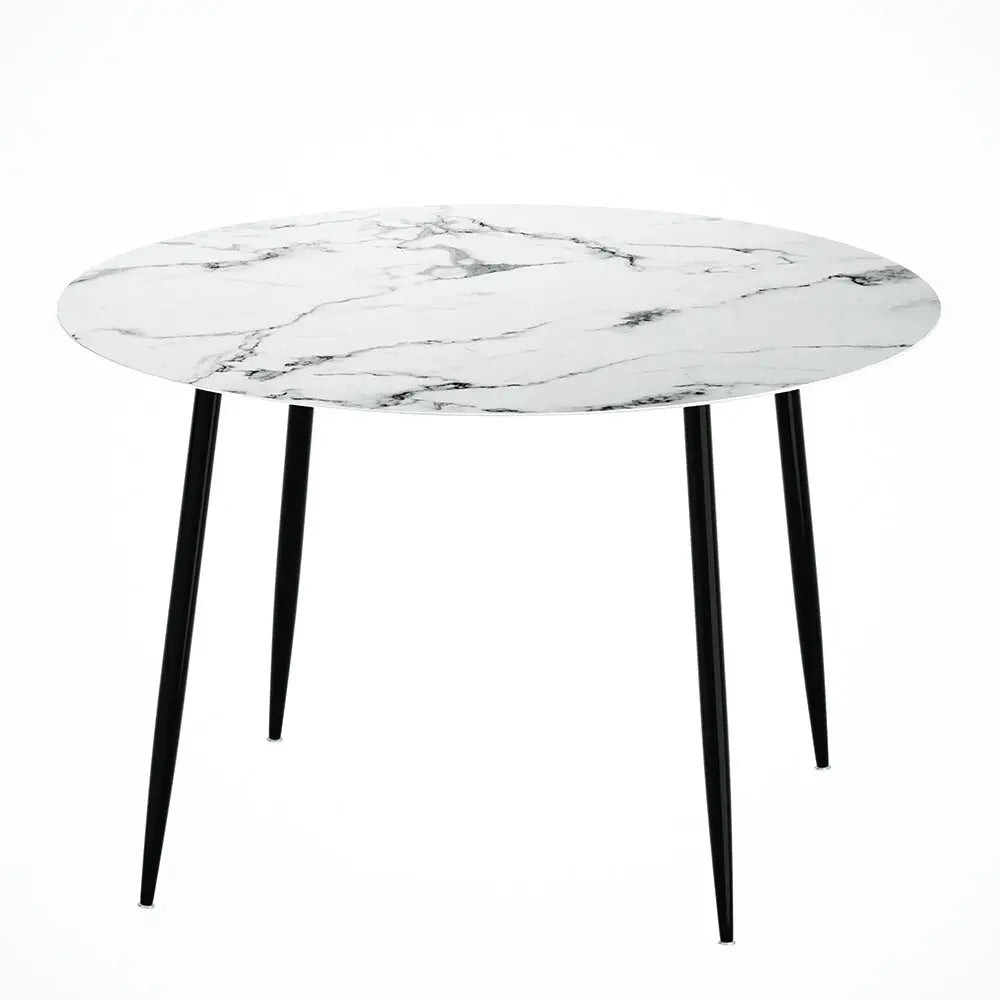 Dining Table Round Marble Effect 110cm