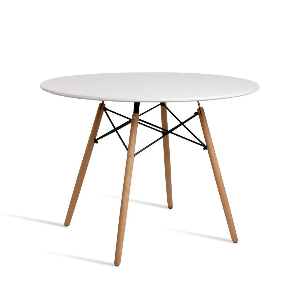 Dining Table Round White 4 Seater 100cm