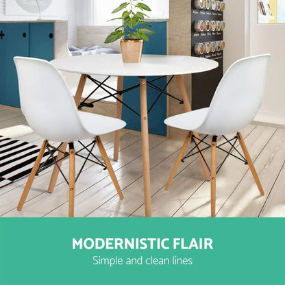 Dining Table Round White 4 Seater 100cm