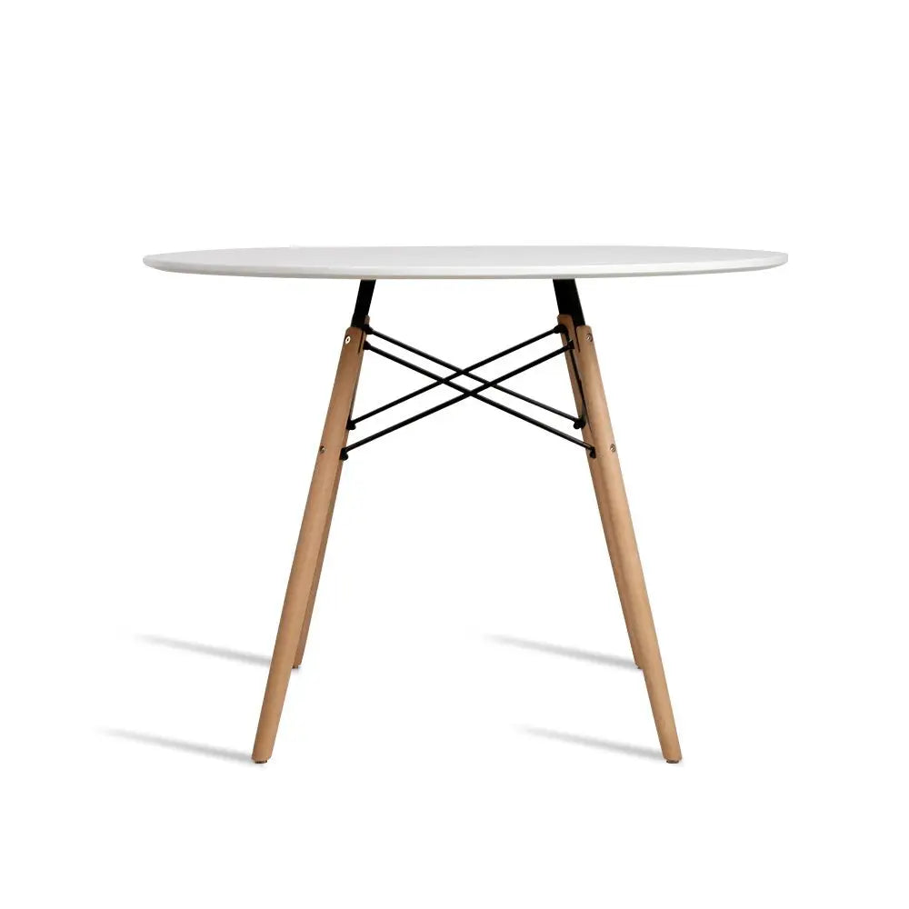 Dining Table Round White 4 Seater 100cm