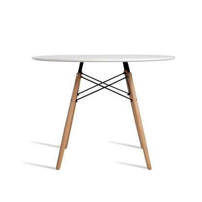 Dining Table Round White 4 Seater 100cm