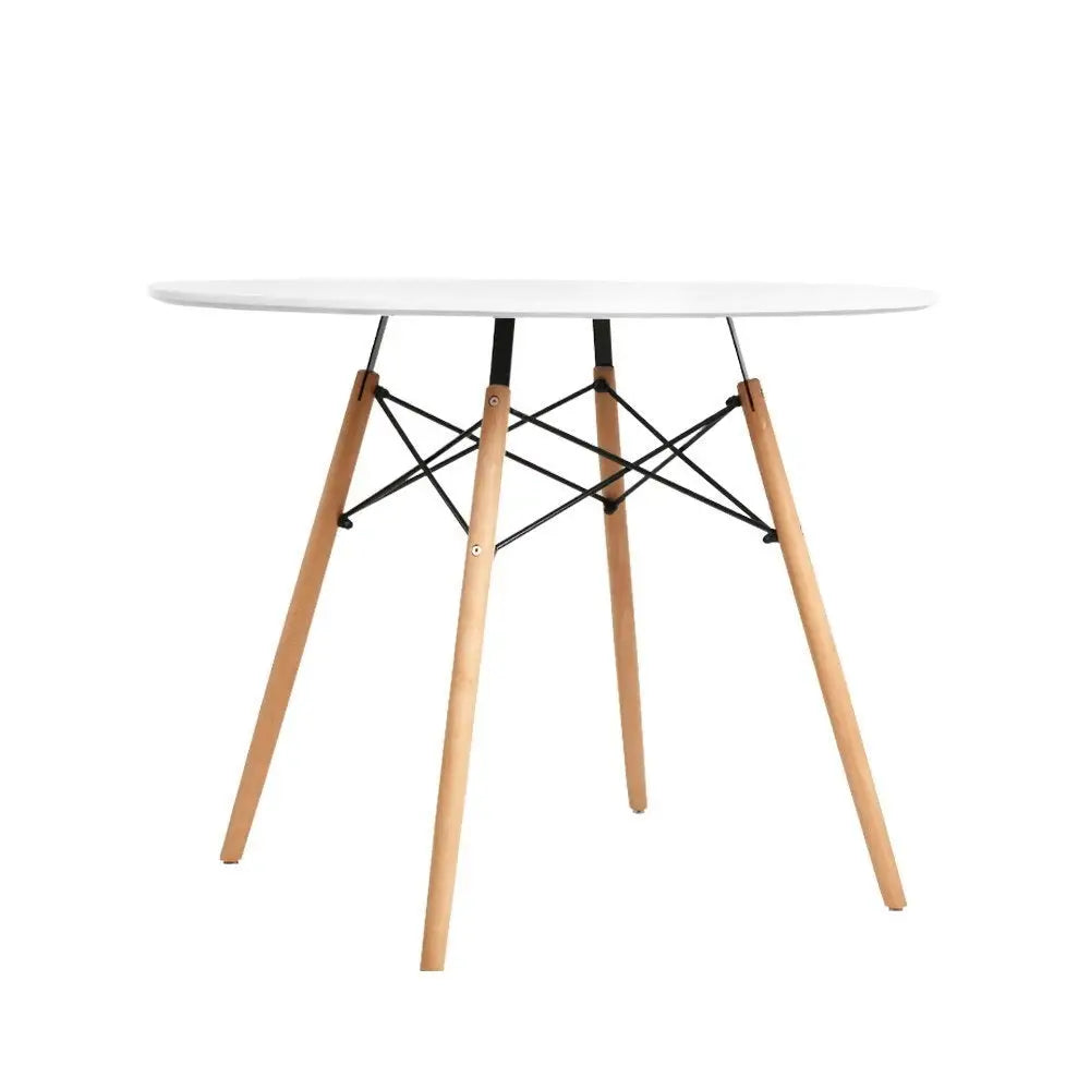 Dining Table Round White 4 Seater 90cm