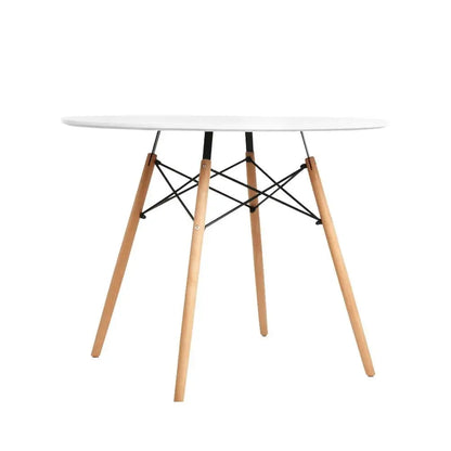 Dining Table Round White 4 Seater 90cm