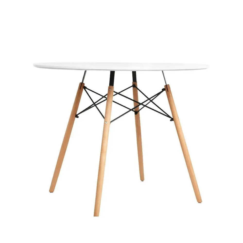 Dining Table Round White 4 Seater 90cm