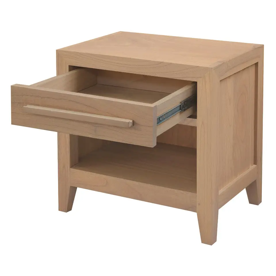 Dion 1-drawer Solid Mindi Bedside Table (natural)