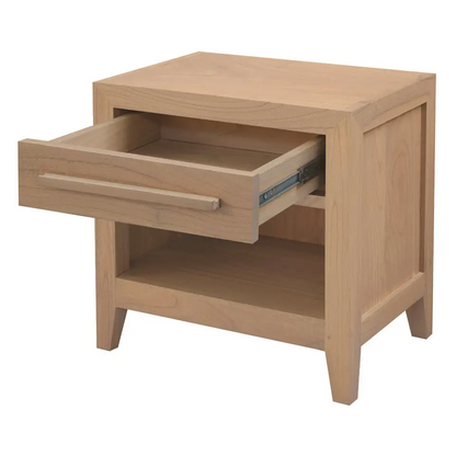 Dion 1-drawer Solid Mindi Bedside Table (natural)