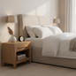 Dion 1-Drawer Solid Mindi Bedside Table (Natural)