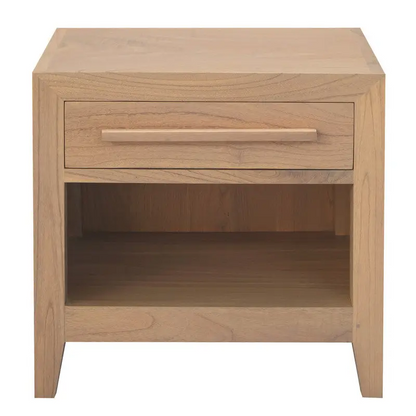 Dion 1-drawer Solid Mindi Bedside Table (natural)