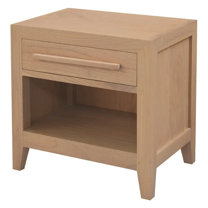 Dion 1-drawer Solid Mindi Bedside Table (natural)
