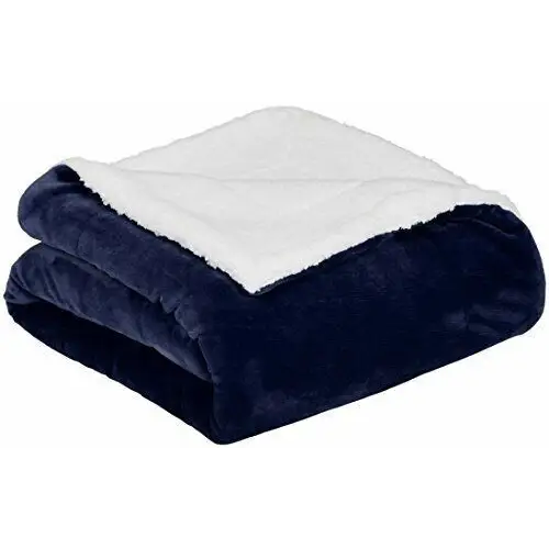 Double-side Flannel Heated Electric Throw Rug Blanket Fast Heating Warm Washable Blue