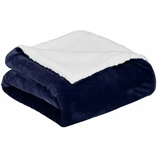 Double-side Flannel Heated Electric Throw Rug Blanket Fast Heating Warm Washable Blue