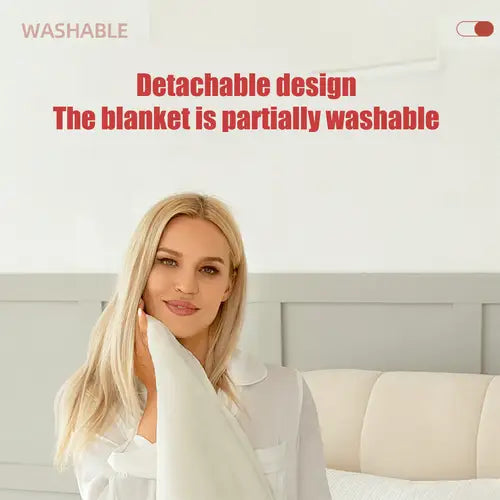Double-side Flannel Heated Electric Throw Rug Blanket Fast Heating Warm Washable Red