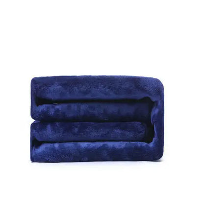 Double-side Flannel Heated Electric Throw Rug Blanket Fast Heating Warm Washable Blue