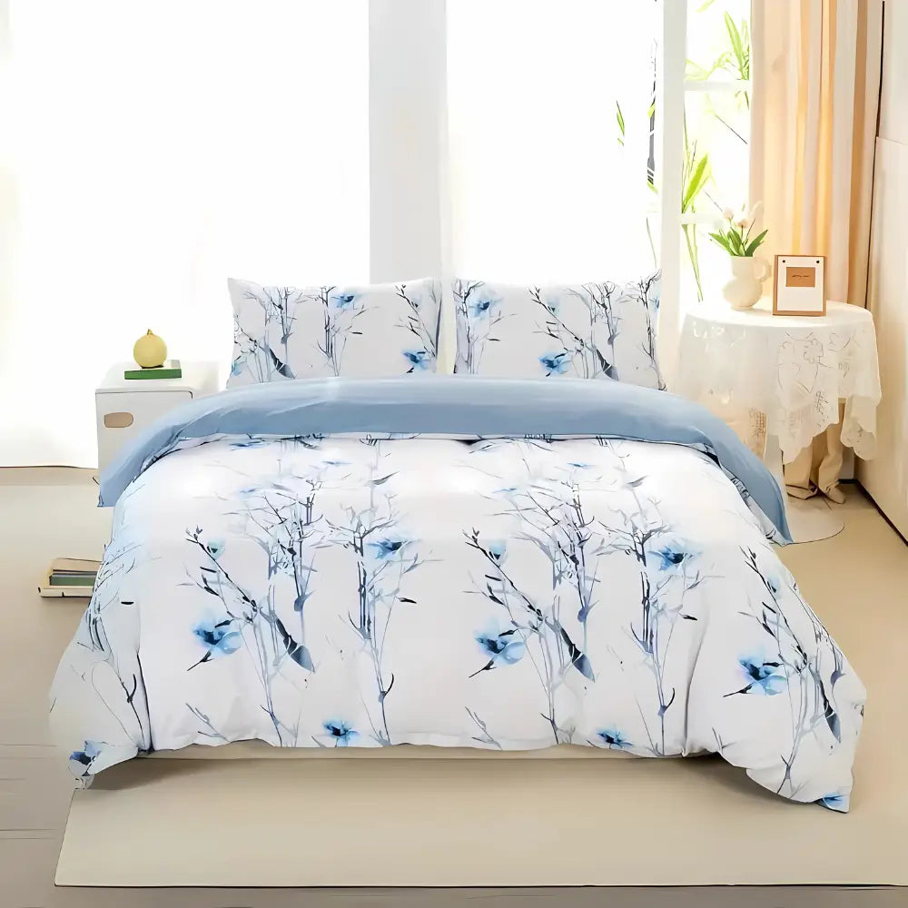Dreamfields - Mist Floral Quilt Cover Set - (3pcs Super King Size)