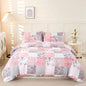 Dreamfields - Soft Pink Plaid Quilt Cover Set - (3pcs Queen Size)