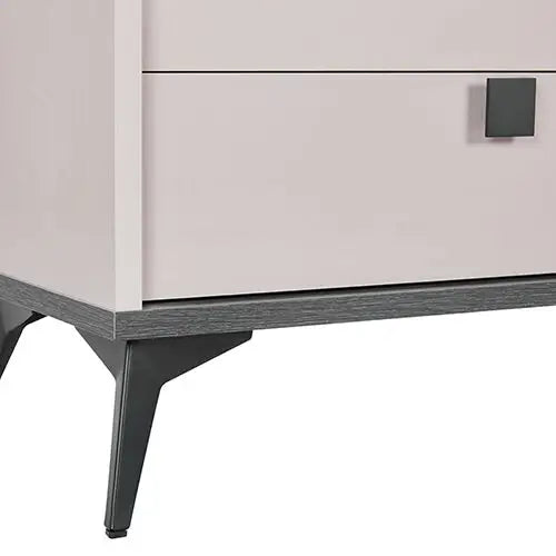 Dressing Chest with 6 Storage Drawers Mdf Mirror Combination of Champagne and Black Colour