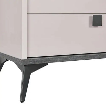 Dressing Chest with 6 Storage Drawers Mdf Mirror Combination of Champagne and Black Colour