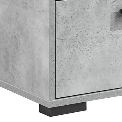 Dressing Chest with 6 Storage Drawers Mdf Mirror Combination of Black & Cement Colour