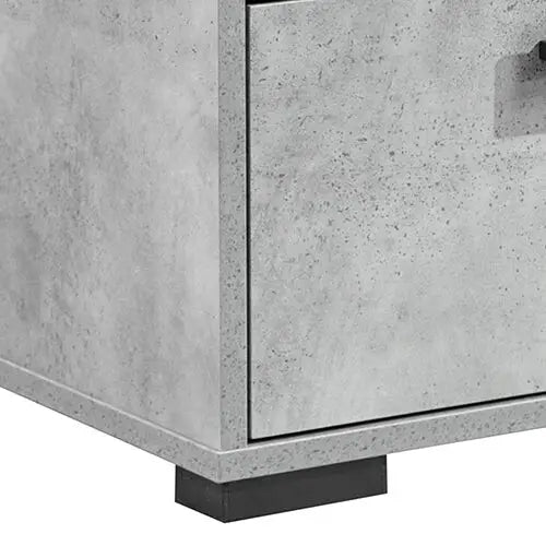 Dressing Chest with 6 Storage Drawers Mdf Mirror Combination of Black & Cement Colour