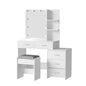 Dressing Table Set Stool 12 Led Bulbs White Dale