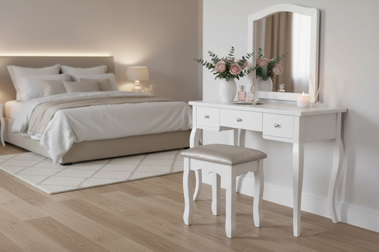 Dressing Table Stool Velvet Grey